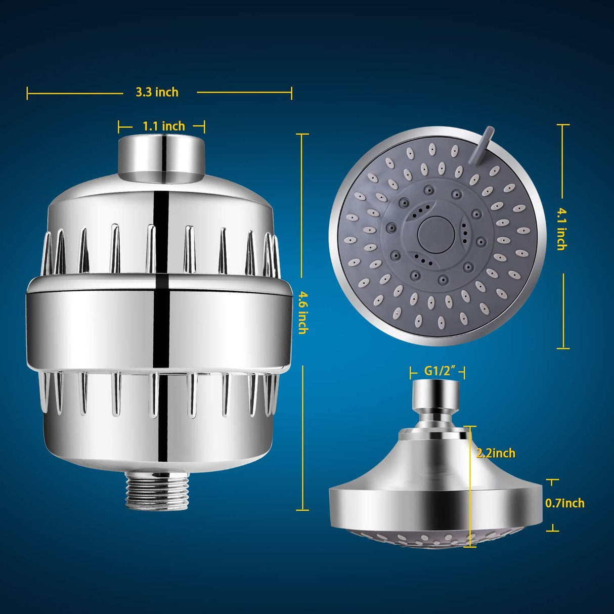 Shower Set With Filter Shower Head Set Combination High-Pressure Nozzle Beauty Care With Water Filter - V.I.P Digital Presence