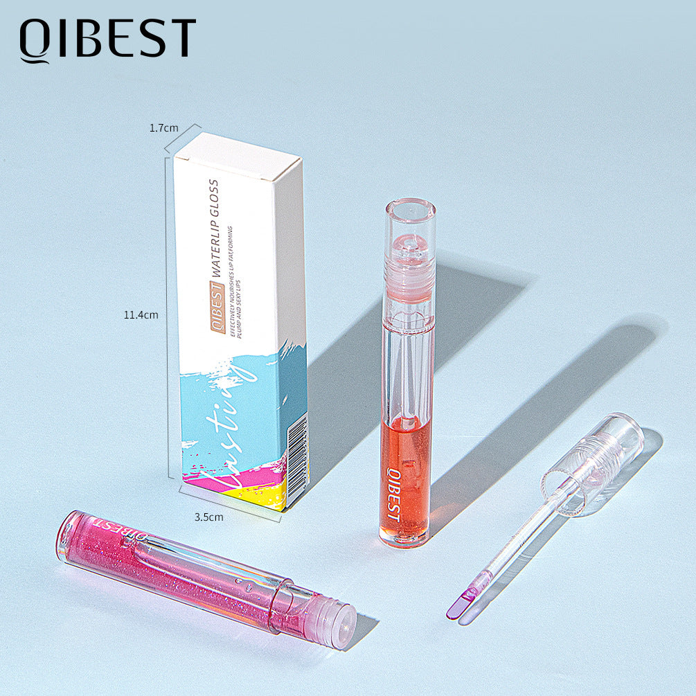 QIBEST Water Light Lip Gloss Mirror Glass Lip Glaze Moisturizing Moisturizing Water Light Lip Gloss Not Easy To Fade Transparent Lip Gloss - V.I.P Digital Presence