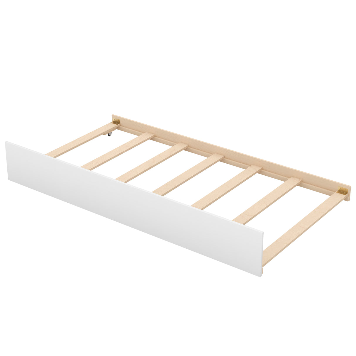 Twin over Twin Bunk Bed with Trundle and Storage White