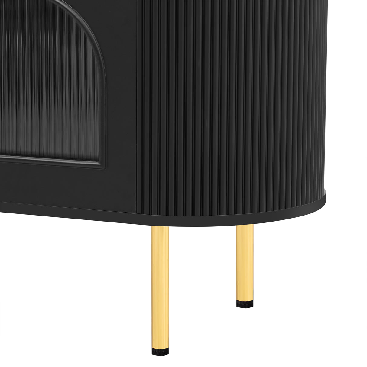 U-Can Modern TV Stand for TVs up to 80 Inches with 4 Cabinets with Metal Legs and Handles for Living room, Black - V.I.P Digital Presence