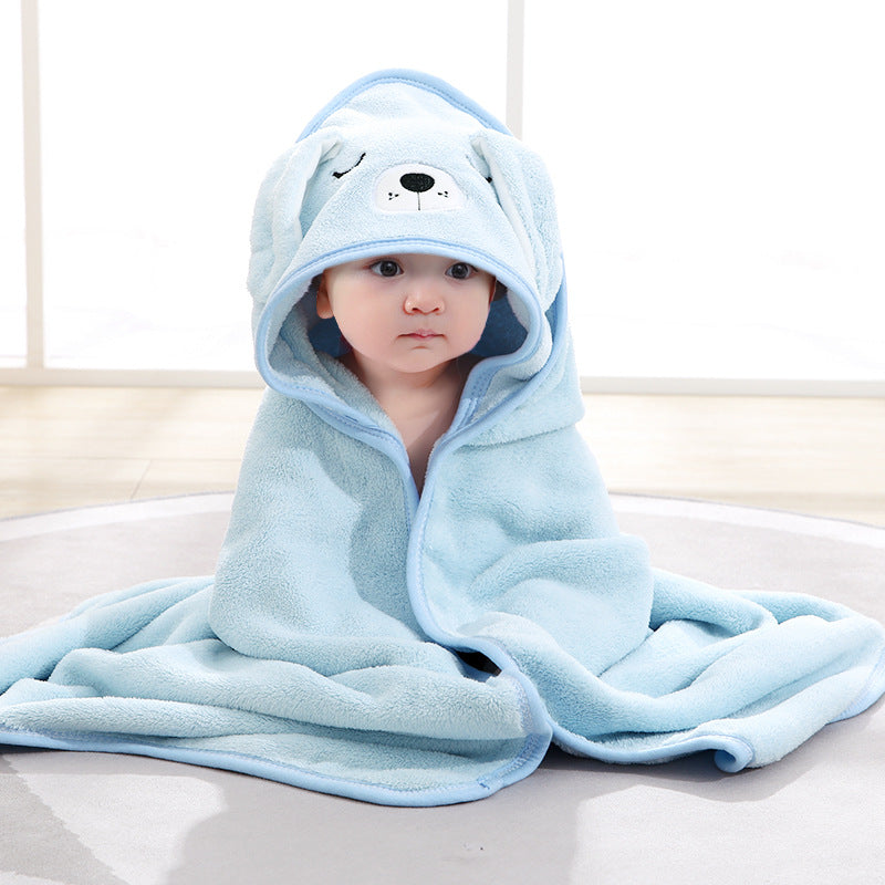 New Spring And Autumn Baby Swaddle Towel Cute Cartoon Hug Quilt Coral Fleece Hooded Bath Towel - V.I.P Digital Presence
