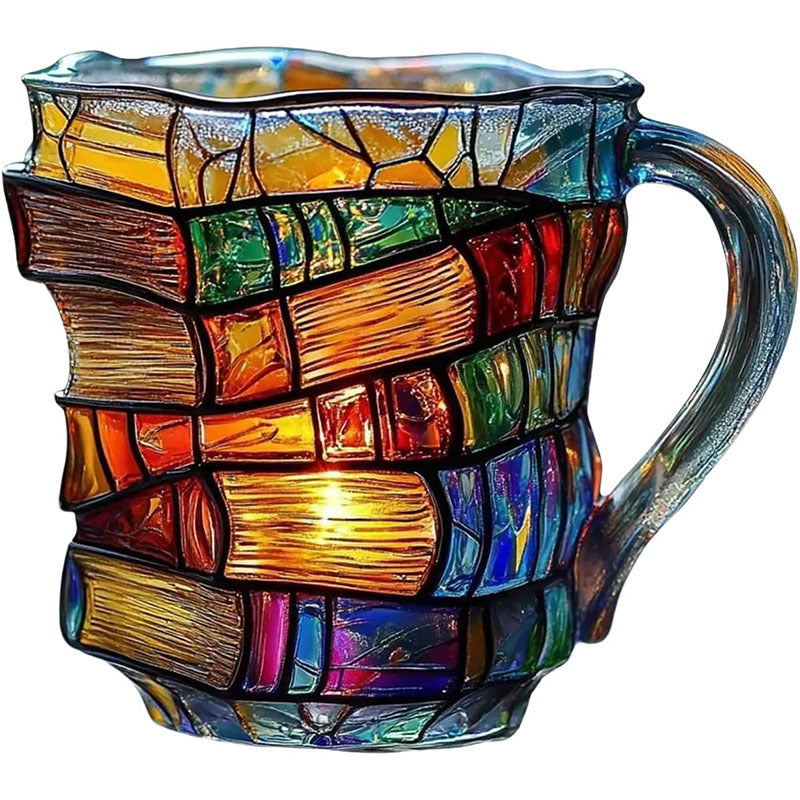 Painted Book Mug: 11oz, 3D painted books design, colorful resin, unique coffee cup, ideal for collection/gifts. - V.I.P Digital Presence