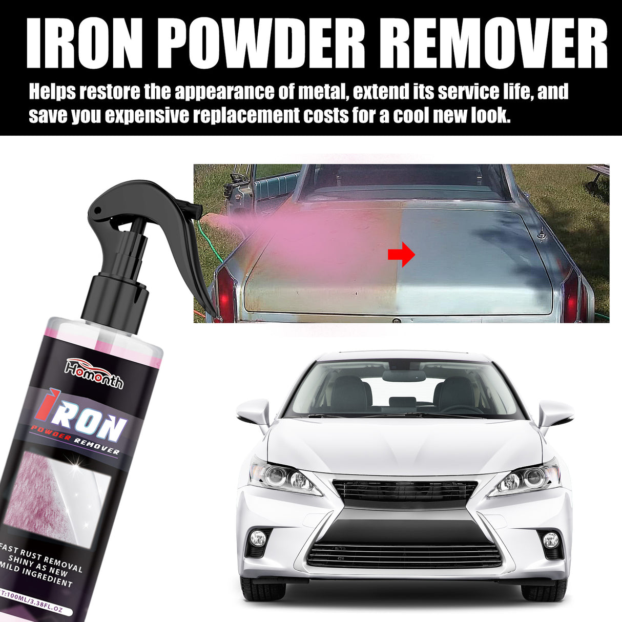 Wheel Paint Removal Iron Spray, Automobile Metal Rust Refurbishment Anti-Rust Care And Maintenance Cleaner - V.I.P Digital Presence