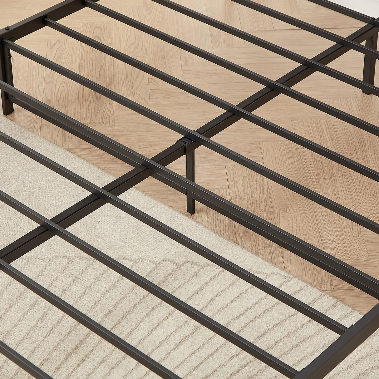 Bed frame with charging station full size, Grey, 83.1'' L x 56.1'' W x 39.2'' H. - V.I.P Digital Presence