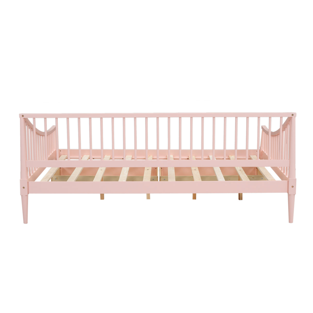 Full Size Daybed with Two Storage Drawers and Support Legs Pink