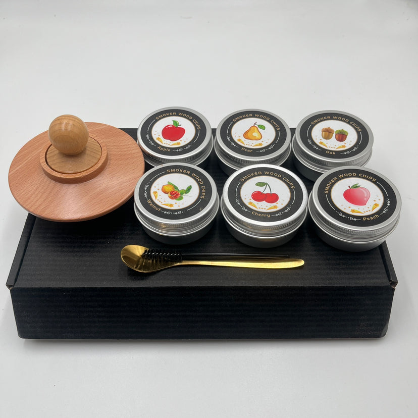 Cocktail Wood Smoker Hexagonal Round Saucer Bar Kitchen Smoking Tools Smoking Wood Cover 6pcs - V.I.P Digital Presence