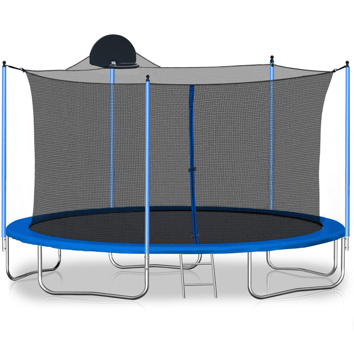 12FT Trampoline for Adults & Kids with Basketball Hoop, Outdoor Trampolines w/Ladder and Safety Enclosure Net for Kids and adult - V.I.P Digital Presence