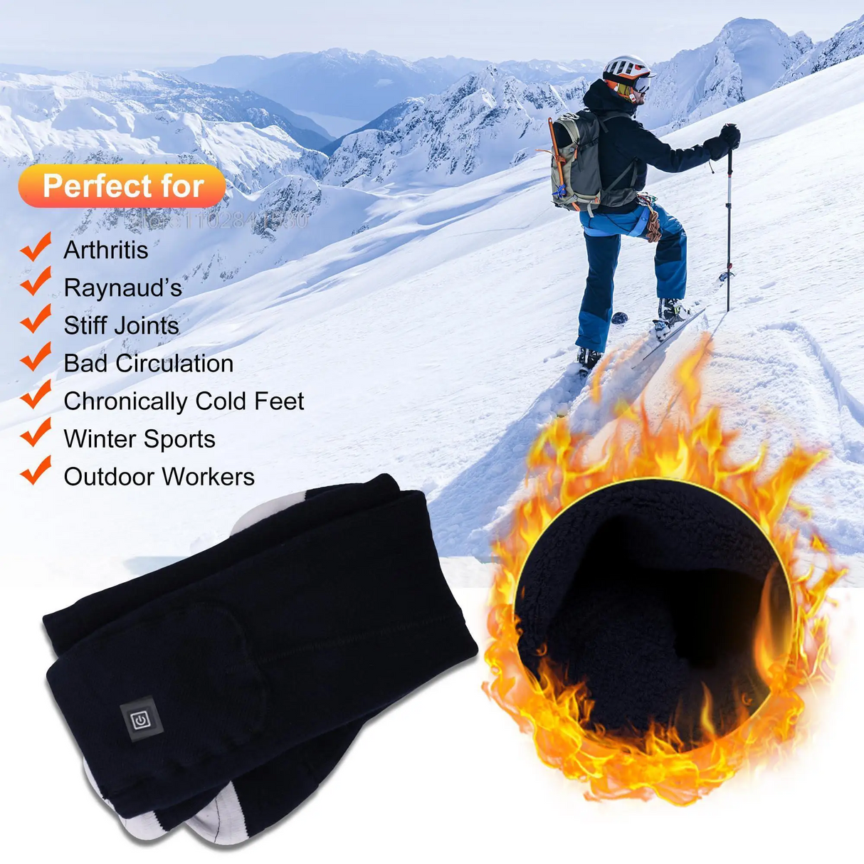 Winter Electric Heating Socks With Battery Box Rechargeable Anti-Cold Men Thermal Heated Foot Warmer Outdoor Camping Ski Sports - V.I.P Digital Presence