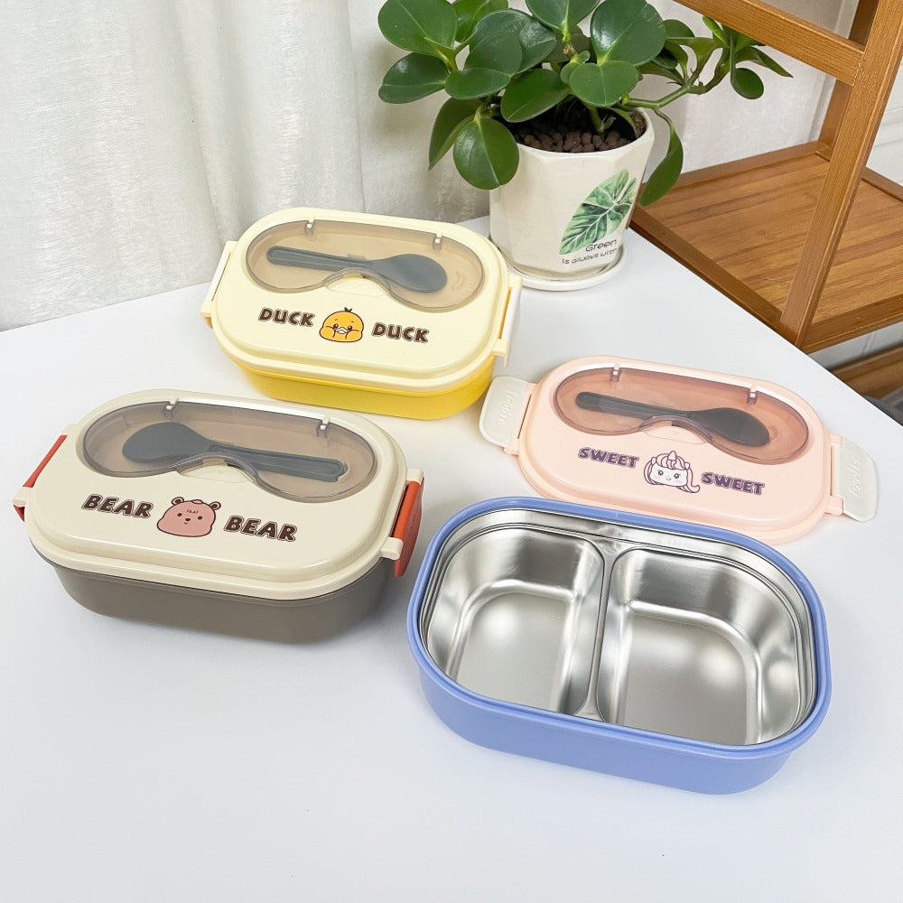 Cartoon cute stainless steel compartment lunch box lunch box fresh-keeping box - V.I.P Digital Presence