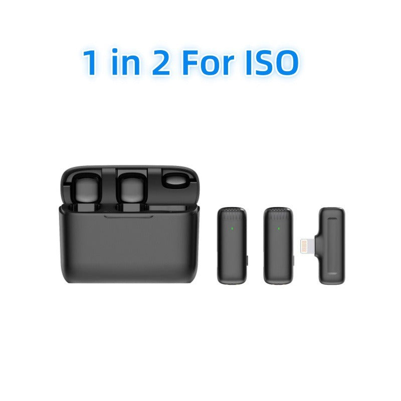 Charging case wireless lavalier microphone 1-to-2 live broadcast 2.4G noise cancelling microphone - V.I.P Digital Presence