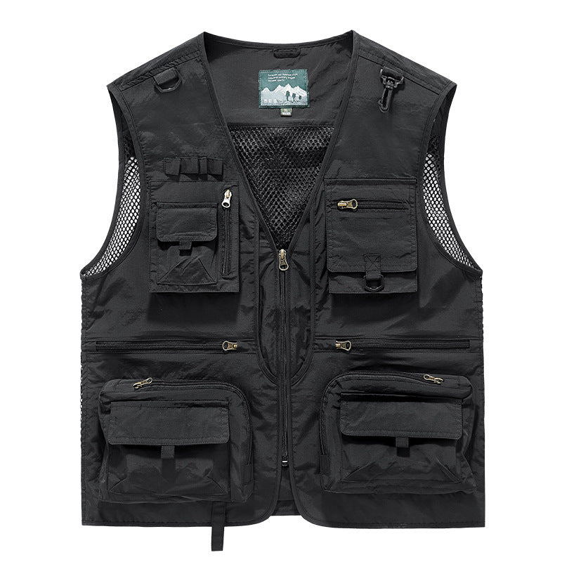 Men’s Summer Tactical Vest: 14-Pocket, Mesh, Ideal for Hiking, Fishing, Photography & Work - V.I.P Digital Presence