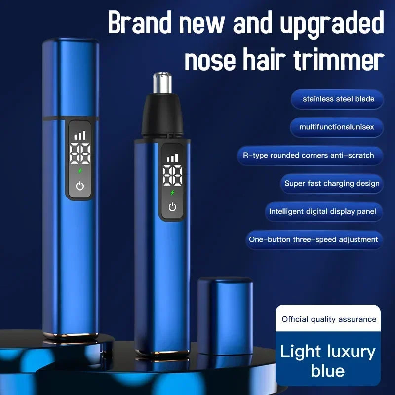 Portable LED Display Nose Hair Remover Electric Nose Hair Trimmer USB Charging Safety Face Hair Cleaning Care Kit - V.I.P Digital Presence