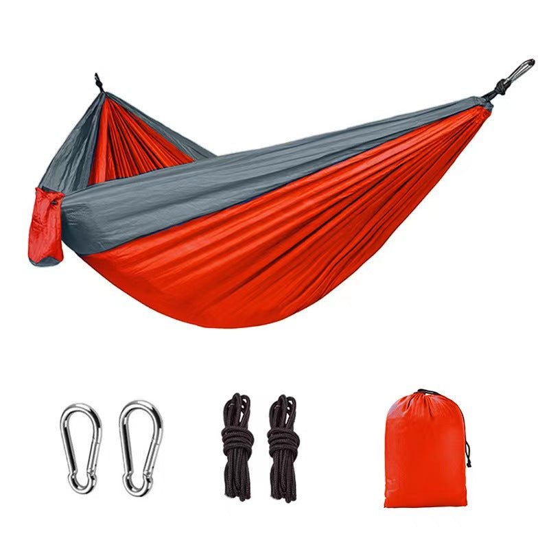 Light double nylon camping hammock with straps. Great for trips, beach, yard & garden. - V.I.P Digital Presence