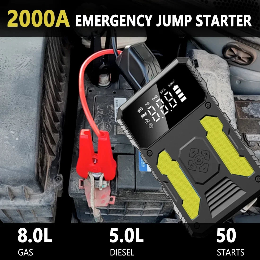 12V Lithium  Booster Jump Starter and Air Compressor - V.I.P Digital Presence