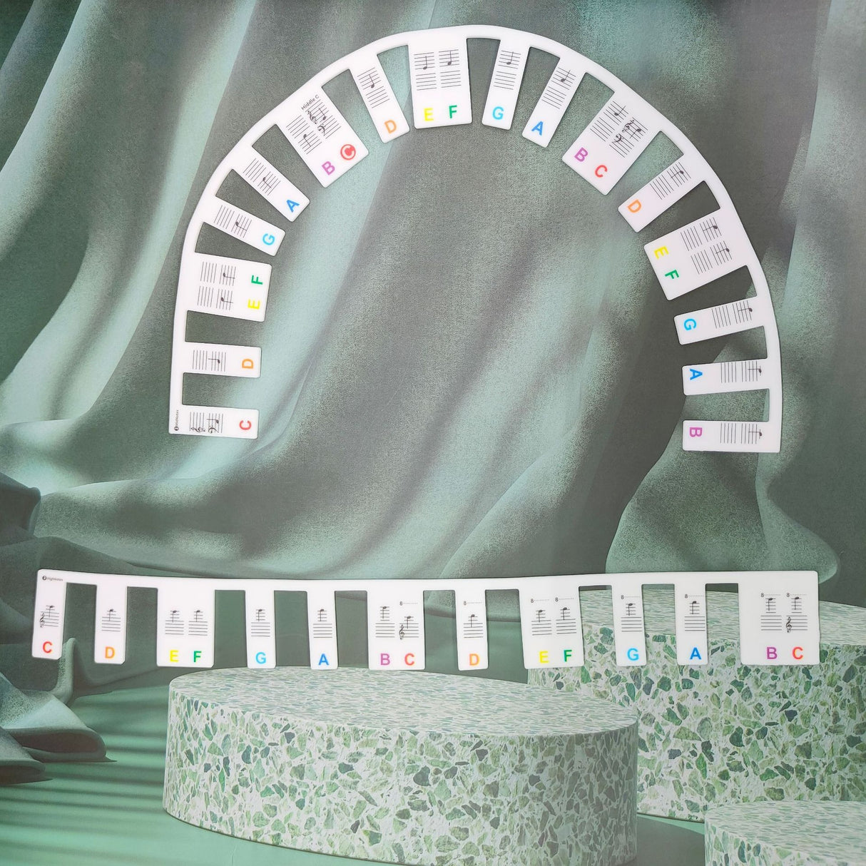 Silicone Piano Stickers 61/88 Keys Beginner Piano Staff Guide Note Stickers Musical Instrument Accessories - V.I.P Digital Presence