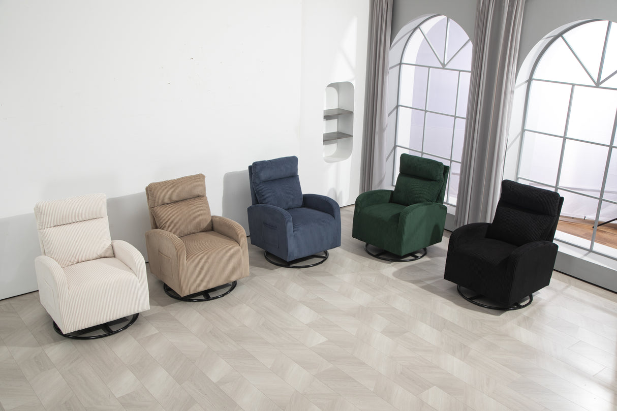 JiaDa Upholstered Swivel Glider.Flannel fabric.Rocking Chair for Nursery in Beige.Modern Style One Left Bag - V.I.P Digital Presence