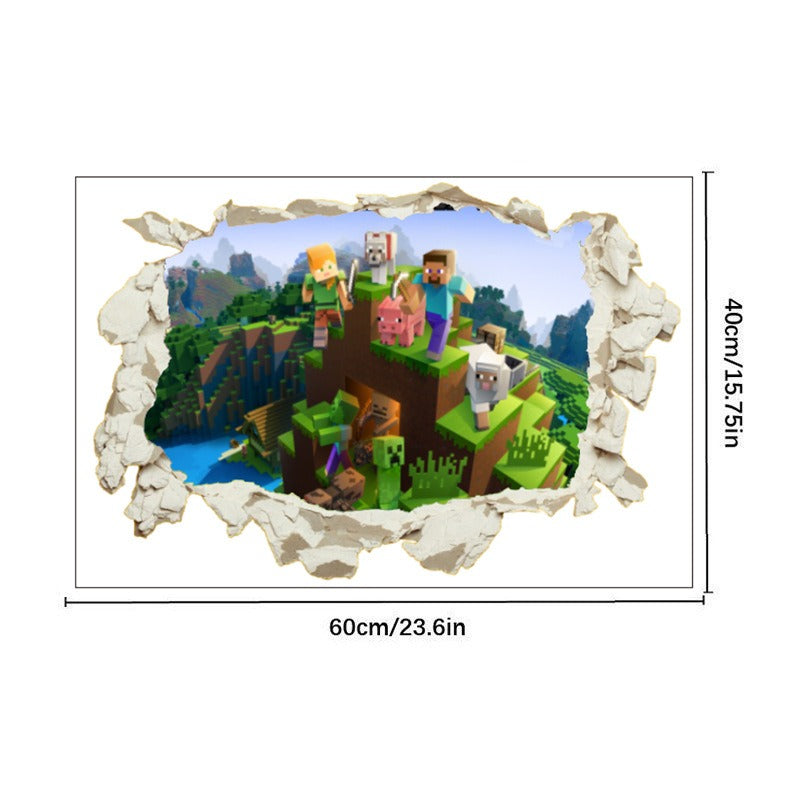 Minecraft run away My World Wall Stickers Living Room Children's Room Removable Decorative PVC Stickers - V.I.P Digital Presence