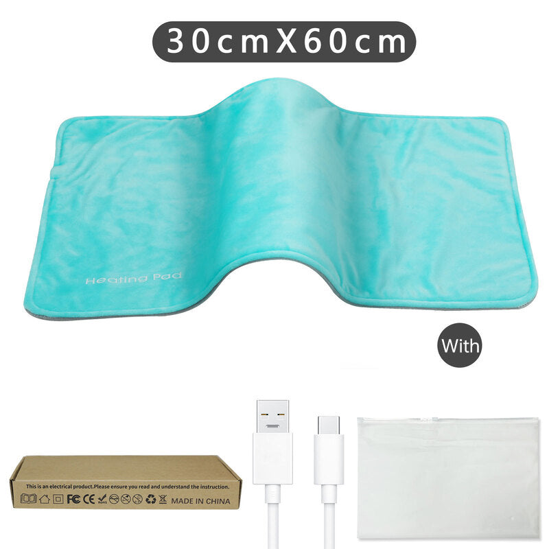 **5V USB grey heating pad (19.6x11.8") with 59" cable for cramps & back pain, works as mini heated blanket.** - V.I.P Digital Presence