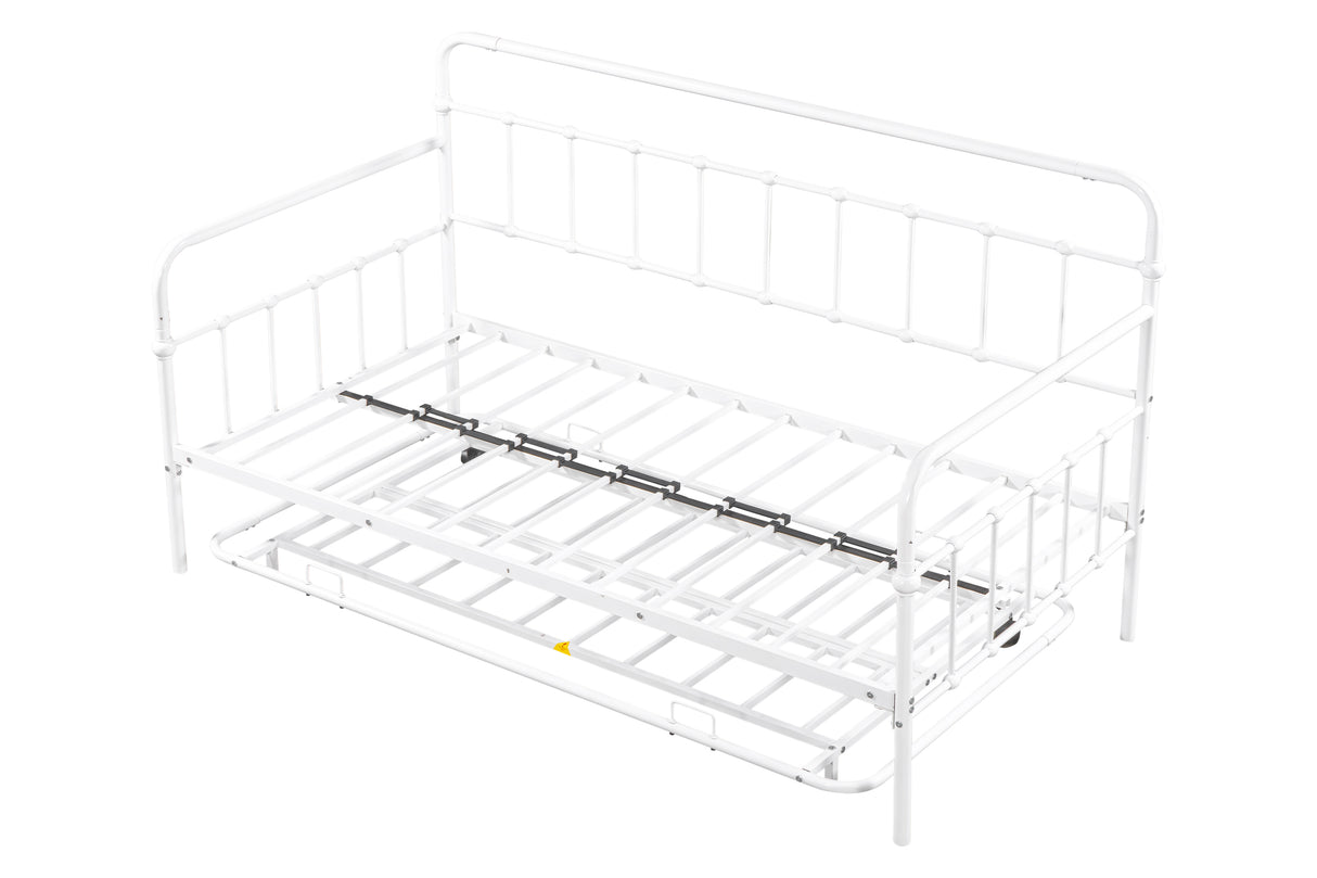 Metal Frame Daybed with trundle(white)