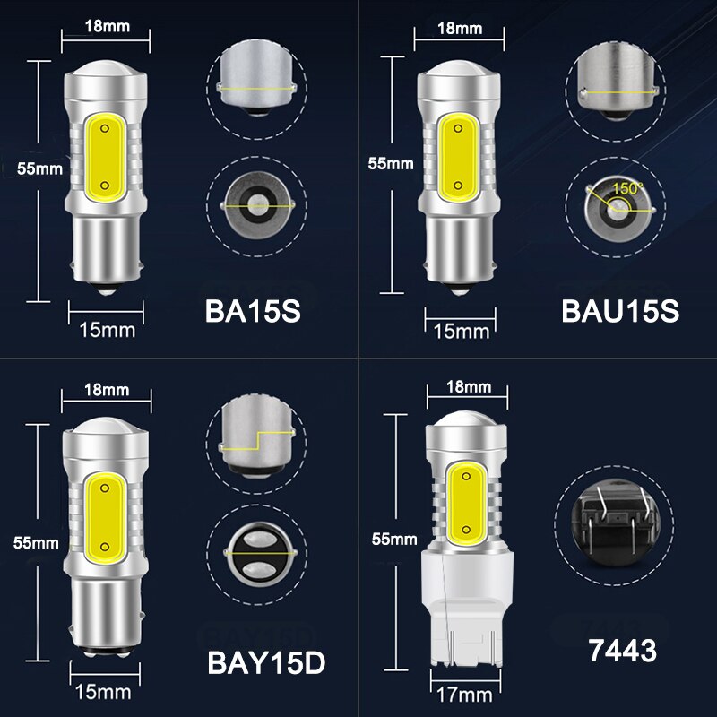 NLpearl 2x Signal Lamp 1156 LED BA15S P21W BAU15S PY21W Auto Turn Signal Light 12V COB 1157 BAY15D P21/5W LED Brake Stop Lamps - V.I.P Digital Presence