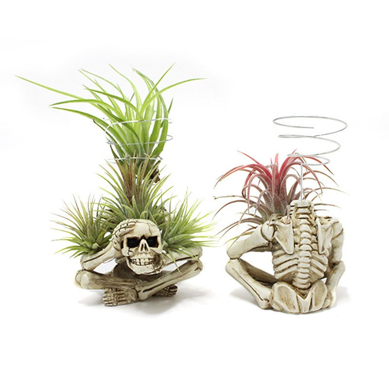 Skeleton air pineapple bracket ornament resin home courtyard ghost head - V.I.P Digital Presence