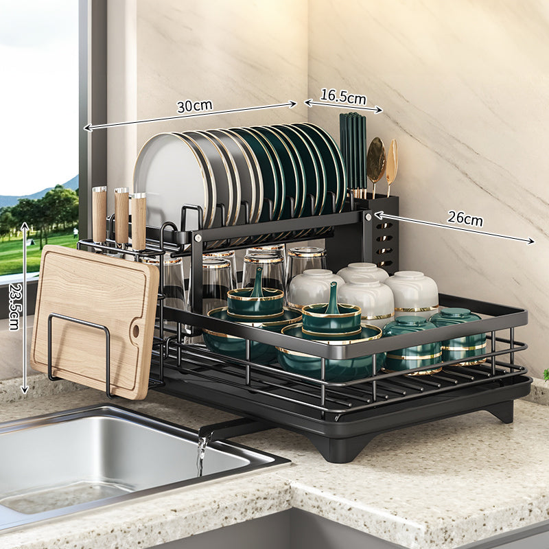 2024 Kitchen Dish Drying Rack with Adjustable Stainless Steel Organizer - V.I.P Digital Presence
