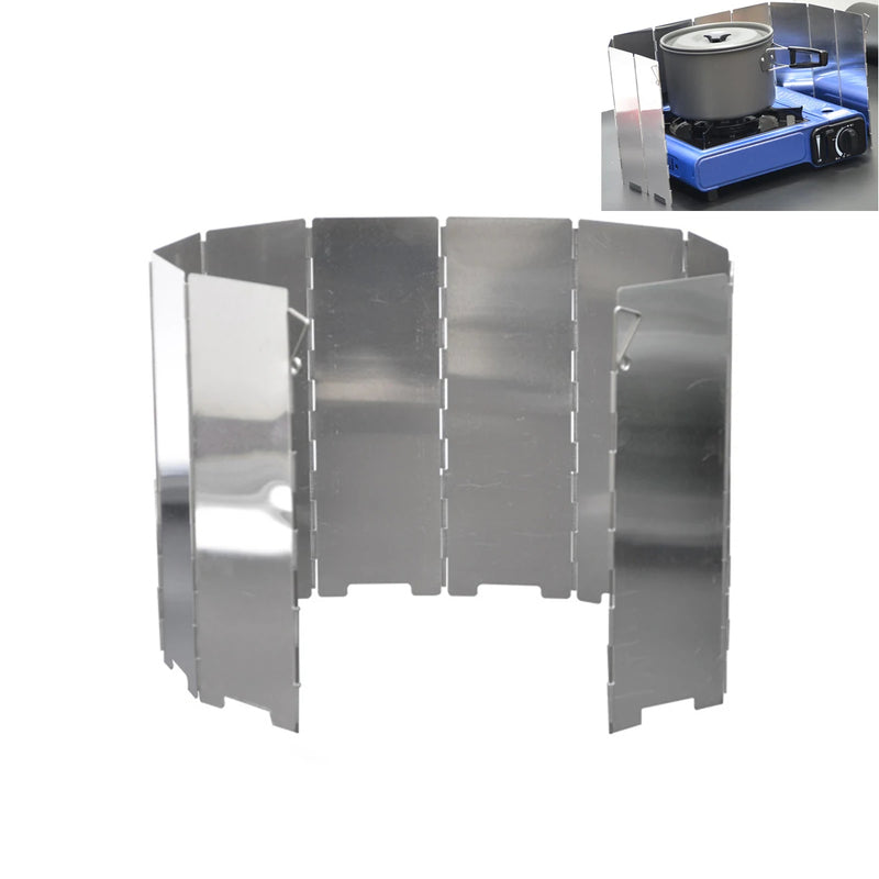 10 Plates Foldable Gas Stove Windshield Outdoor Camping Cooking Burner Windproof Screen Aluminium Alloy Outdoor Stove Wind Shield - V.I.P Digital Presence