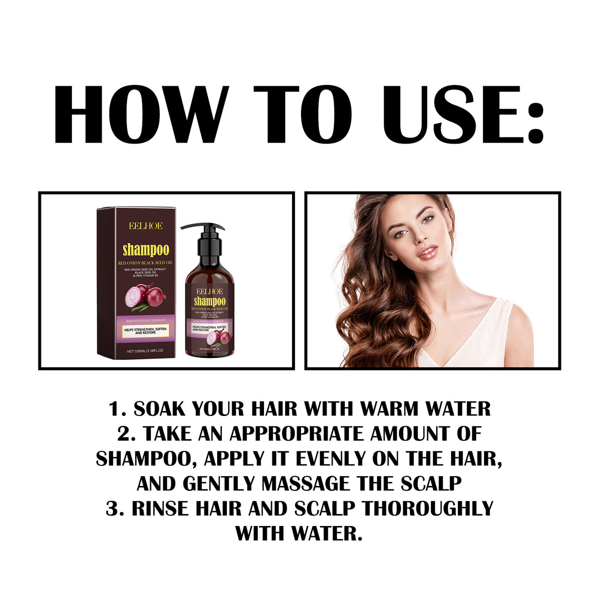 Red Onion Black Seed Oil Shampoo, Clean Scalp Easy Anti-Dandruff Smooth Hair Oil Control Shampoo - V.I.P Digital Presence