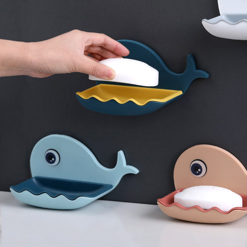 Whale Shape Free Punch Soap Rack Bathroom Drain Soap Box Toilet Soap Rack Wall-Mounted Rack - V.I.P Digital Presence