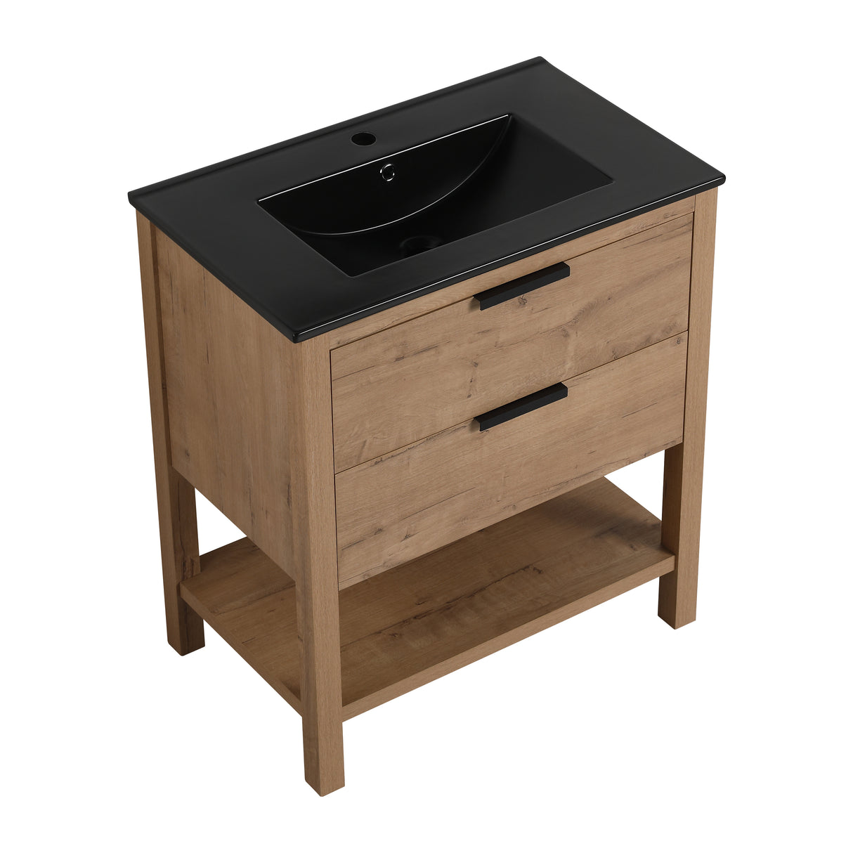 30 Inch Bathroom Vanity Plywood With 2 Drawers(BVB01030IMO-BL9075BK) - V.I.P Digital Presence