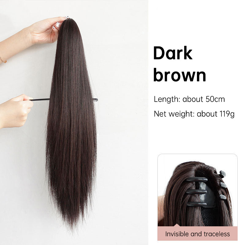 Grab clip ponytail wig female straight hair ponytail mini small grab clip ponytail long straight hair chemical fiber wig high ponytail - V.I.P Digital Presence