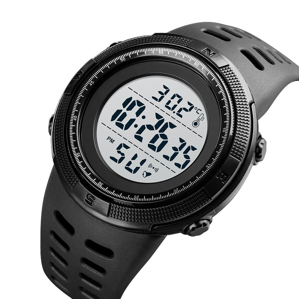 SKMEI 1681 Body Temperature Men's Watch Electronic 5Bar Waterproof Long Battery Life Alarm Clock LED Healthy Male Sport Watch - V.I.P Digital Presence