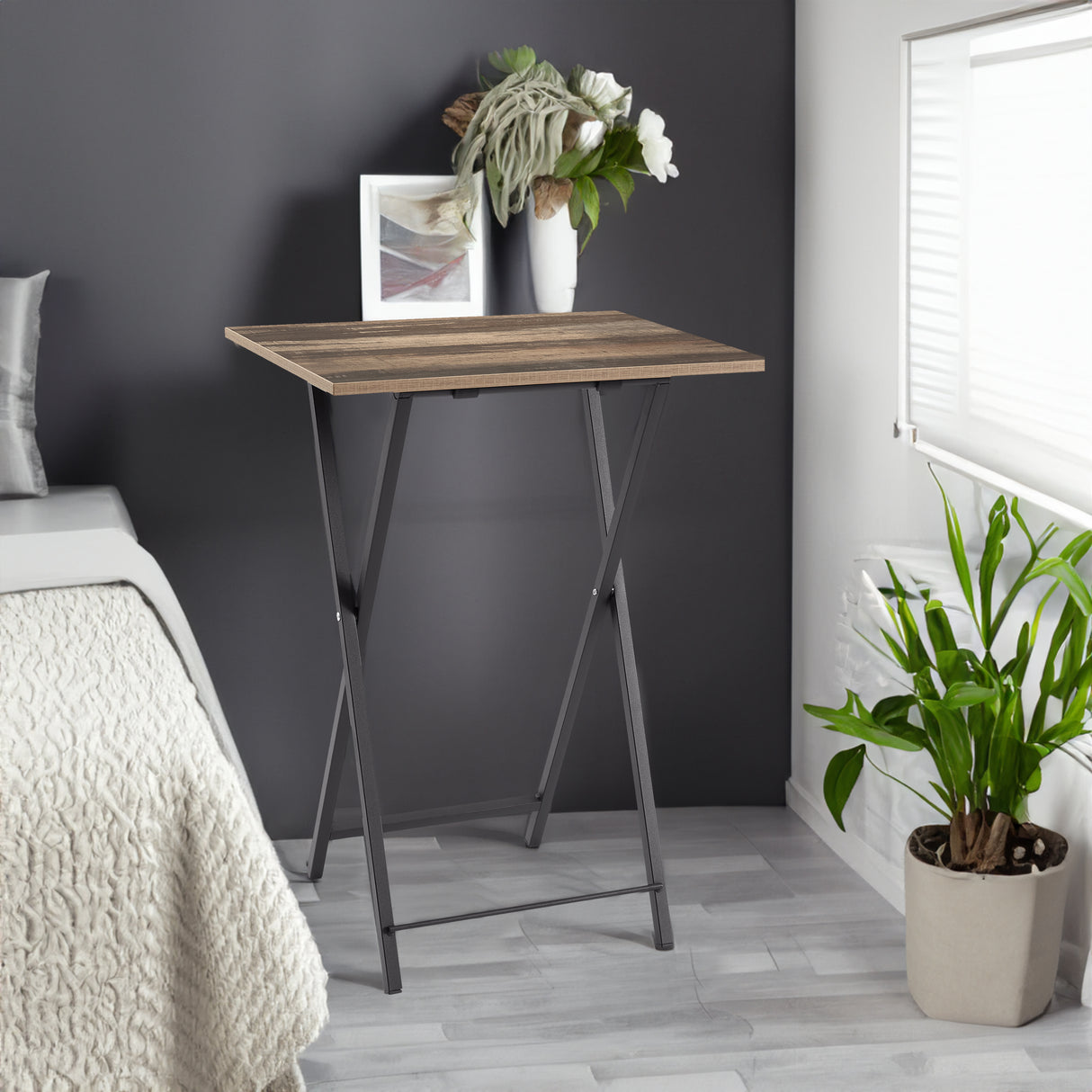 TV Trays for Eating Set of 4 with Stand,Folding TV/Snack Tray Table Set,Folding TV Dinner Tables for Small Space - V.I.P Digital Presence