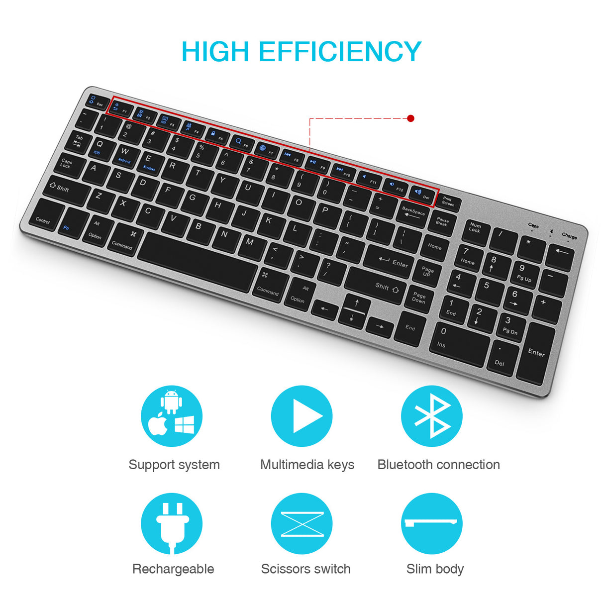 Suitable for iPad tablet Miaokong keyboard mobile phone wireless charging Bluetooth keyboard - V.I.P Digital Presence