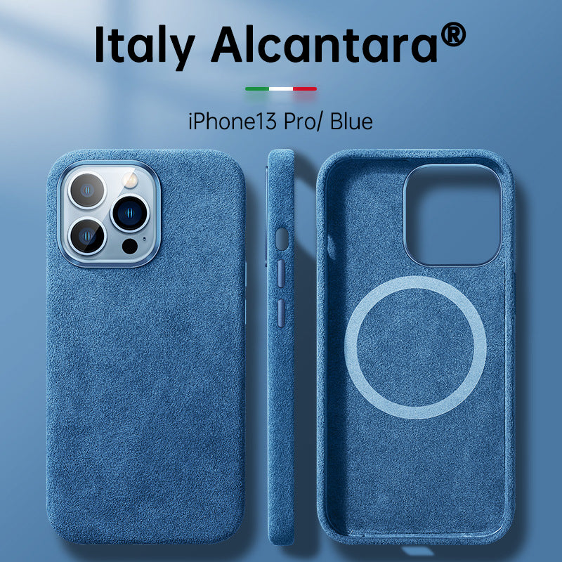 Italian Alcantara Case for iPhone 15 Pro Max Business Leather Phone Back Cover for iPhone 13 Pro Max Magnets - V.I.P Digital Presence