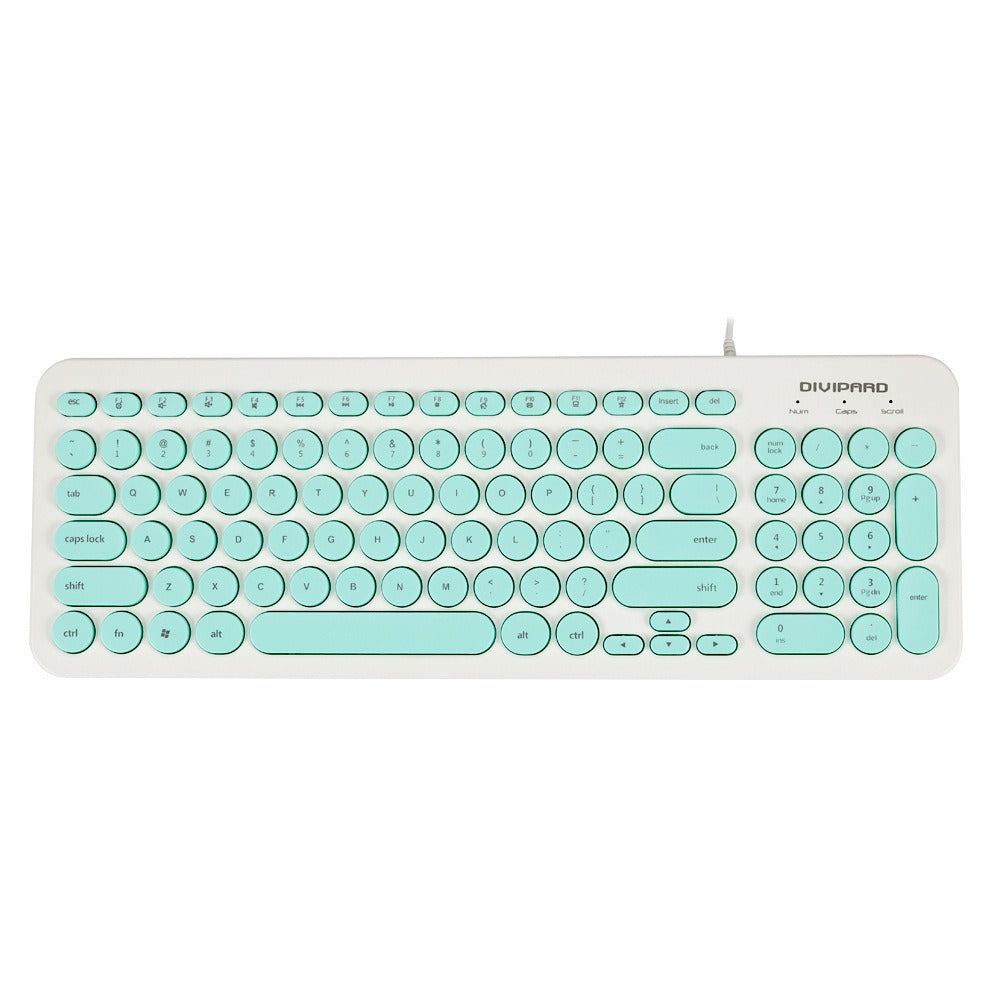 D520 Silent Wired Esports Keyboard USB Ultra Thin 104 Key Business Office Retro Punk Computer Gaming Keyboard - V.I.P Digital Presence