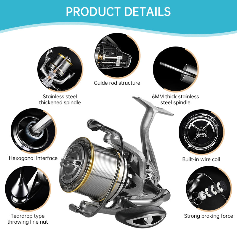 17+1BB 8000-14000 Series Aluminum Alloy Spool Fishing Reel, 4.8:1 Gear Ratio, Durable Long Casting for Baitcasting - V.I.P Digital Presence