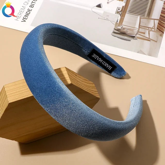 New Bright Velvet Wide Edge Sponge Head Hoop - V.I.P Digital Presence