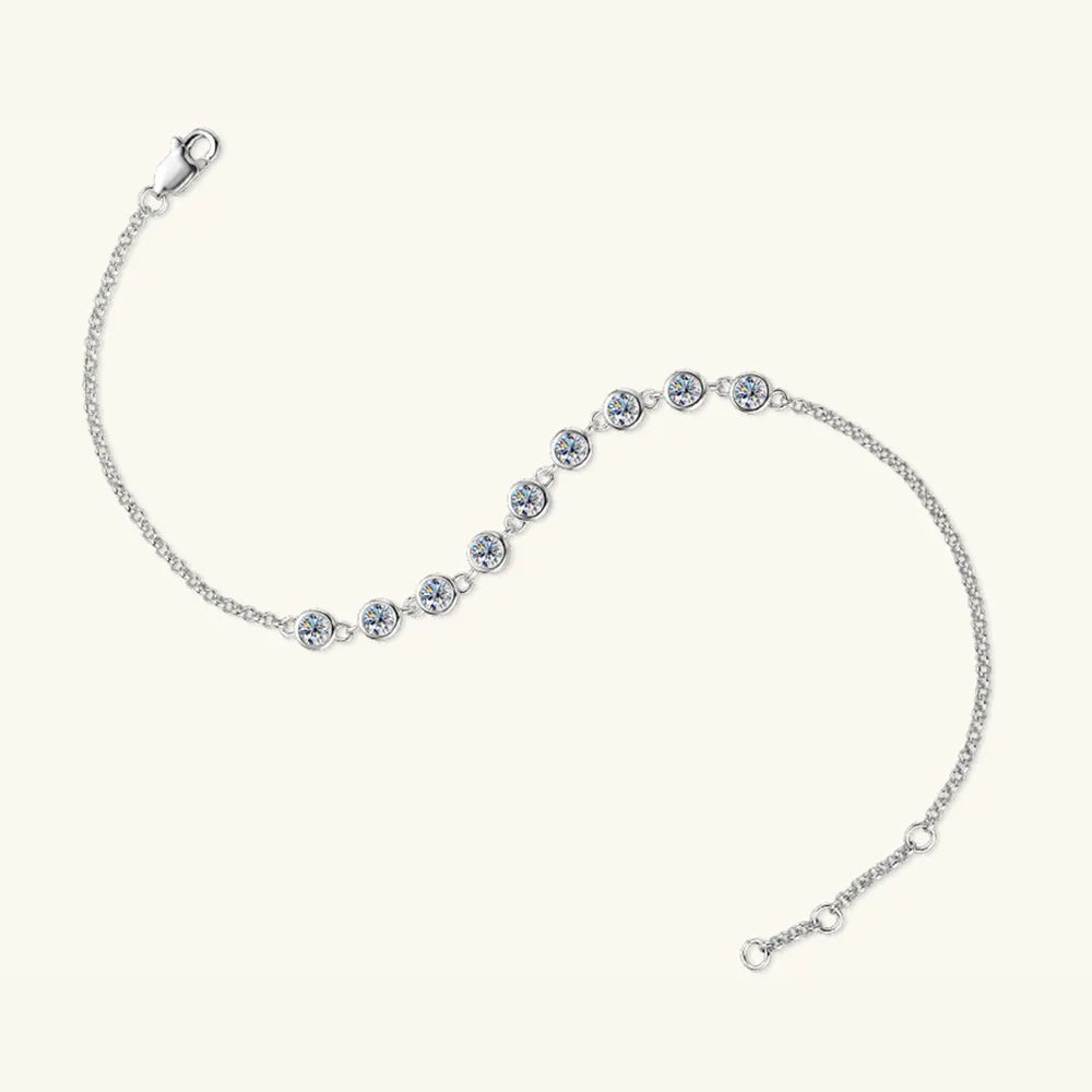 Inlaid Moissanite 925 Sterling Silver Bracelet - V.I.P Digital Presence