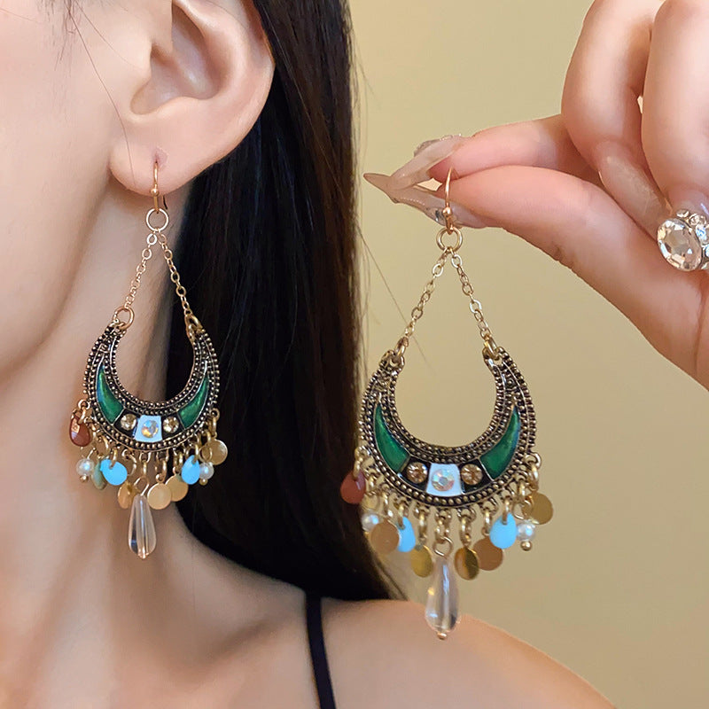 Rhinestone Resin Alloy Dangle Earrings - V.I.P Digital Presence