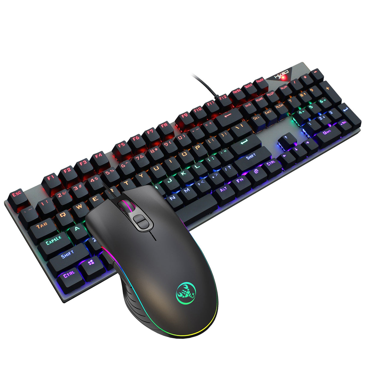 Suspended keycaps with real mechanical feel illuminated RGB keyboard and mouse game 104 keyboard and mouse wired set - V.I.P Digital Presence