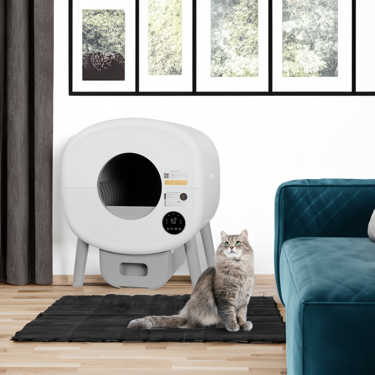 Automatic Smart Cat Litter Box, Large Capacity Self-Cleaning Litter Box with Infrared/Gravity/Ambient Light Function(Model B) - V.I.P Digital Presence