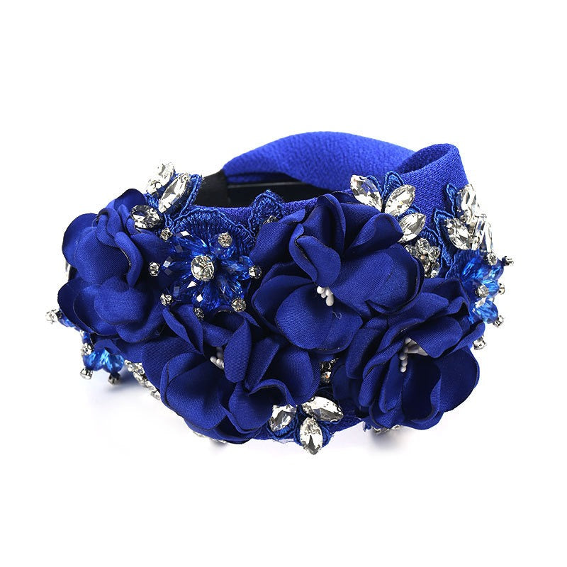 Handmade fabric three-dimensional flower embroidery headband - V.I.P Digital Presence