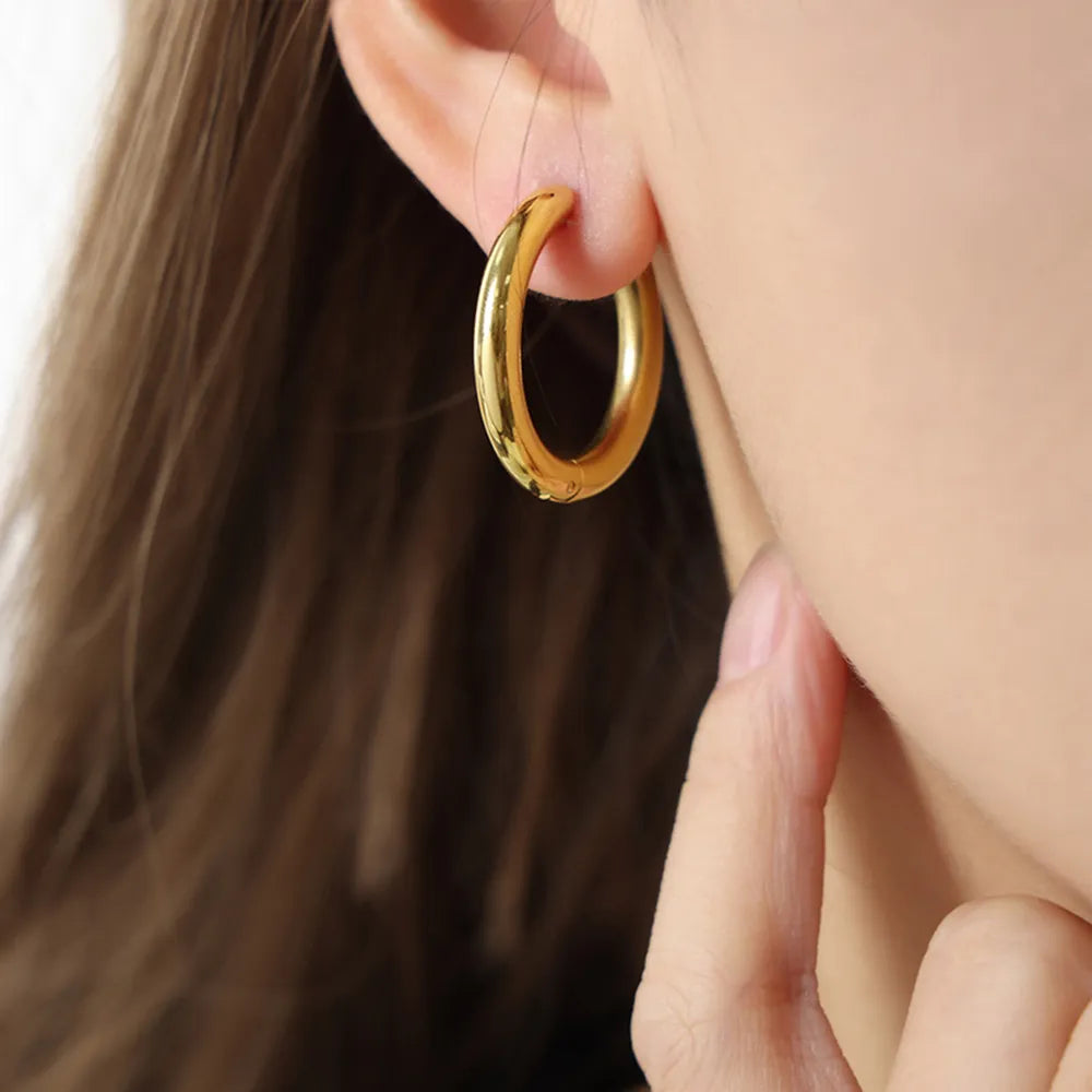 18K Gold-Plated Huggie Earrings - V.I.P Digital Presence
