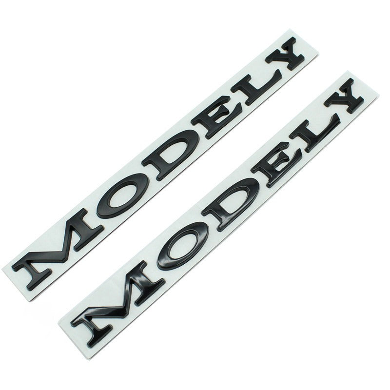 Suitable for Tesla Model 3/Y modified metal rear badge MODELY red letter car badge sticker - V.I.P Digital Presence