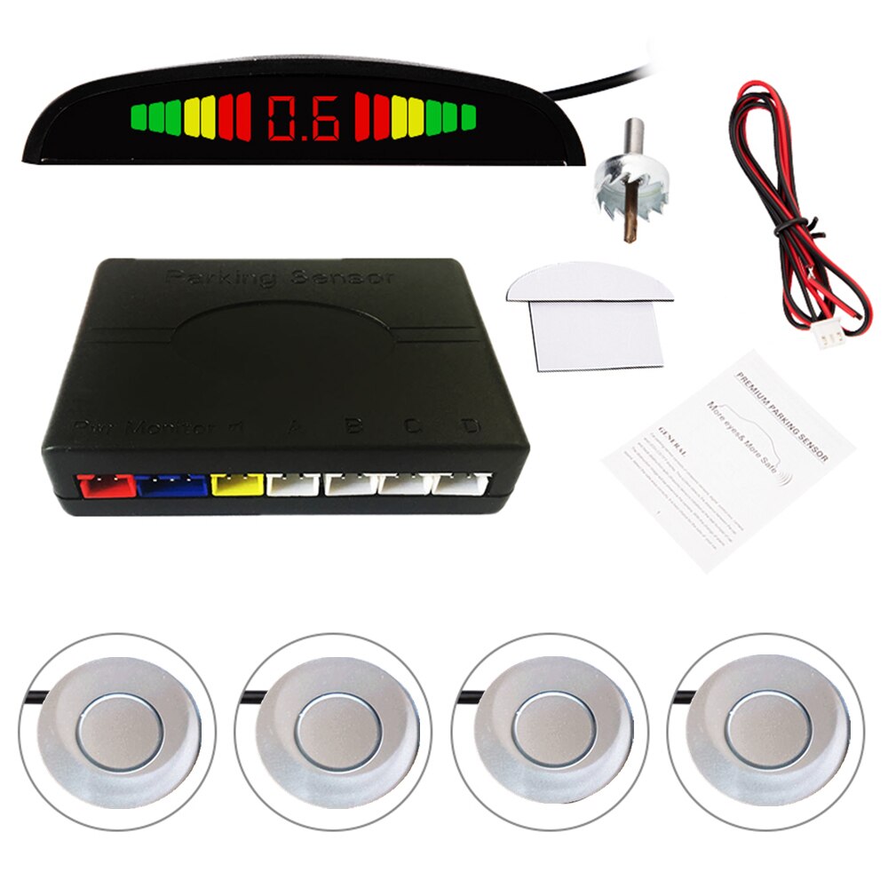 Car Auto Parktronic LED Parking Radar With 4 Parking Sensors Backup Car Parking Radar Monitor Detector System Backlight Display - V.I.P Digital Presence