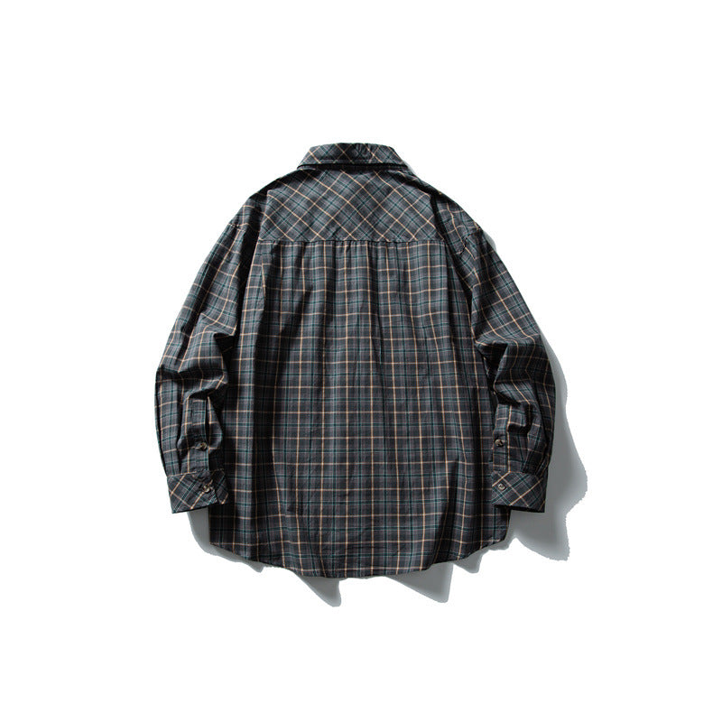 Casual long sleeved checkered shirt men's and women's loose shirt - V.I.P Digital Presence