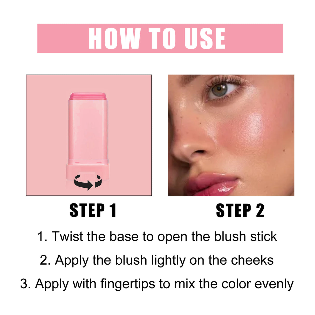 Blush Stick, Brightening Primer Solid Contouring Natural Nude Makeup Waterproof Lightweight Multi-Functional Blush Stick - V.I.P Digital Presence