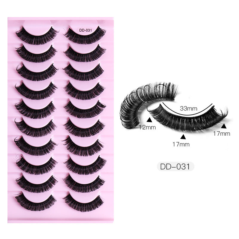 New DD Russian Large Roll Grafting Free False Eyelashes 10 Pairs Of Multi-Layer Thick Cross Mink Like Eyelashes - V.I.P Digital Presence