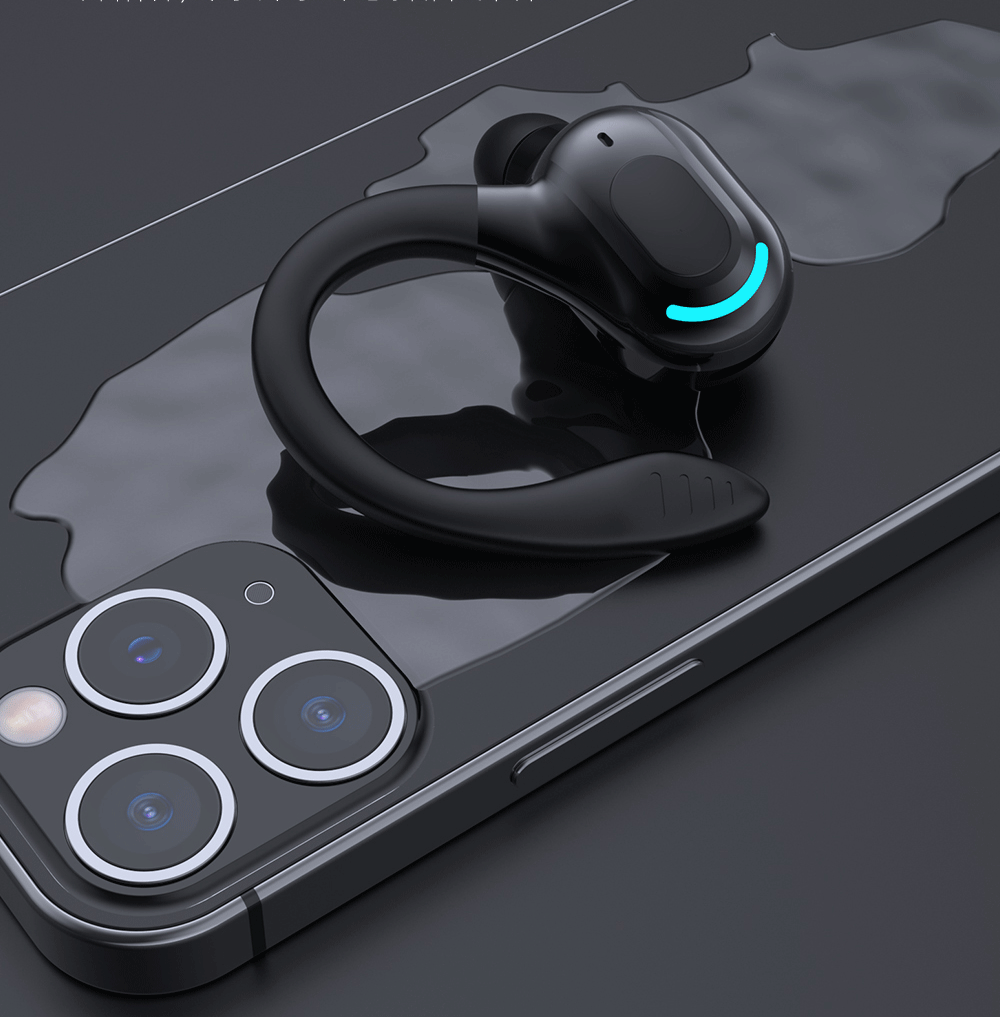 Ear hanging Bluetooth earphones Business single ear earphones Waterproof sports high endurance noise reduction - V.I.P Digital Presence